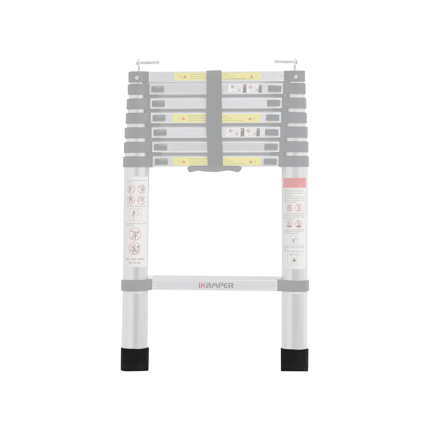 Telescopic ladder store feet